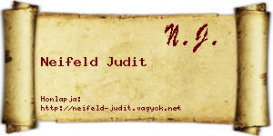 Neifeld Judit névjegykártya